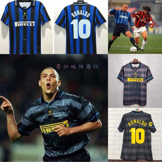 97-98 Inter Retro 10 Ronaldo Zamorano Djorkaeff Home/Third Jersey