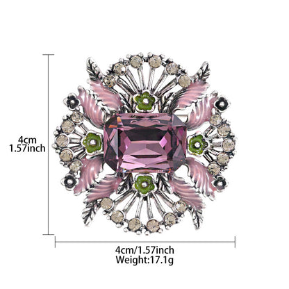 Elegant Diamond Flower Brooch