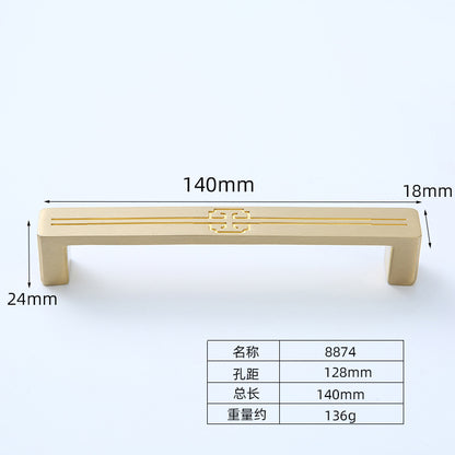 Gold brushed pure brass handle