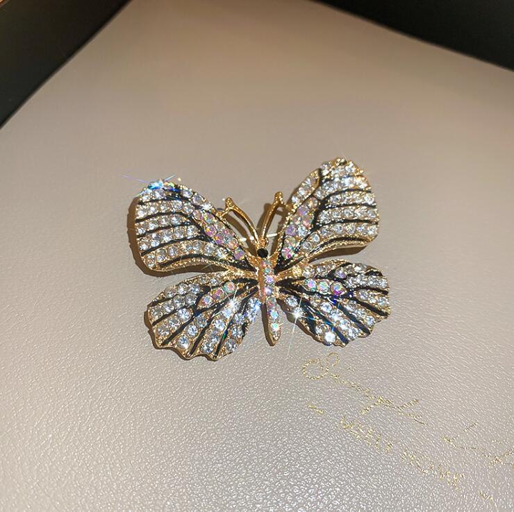 Diamond Butterfly Brooch Anti-light Pin