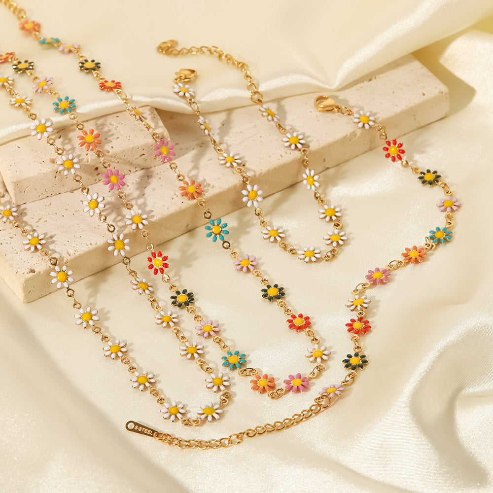 Colorful Daisy Chain Necklace Bracelet