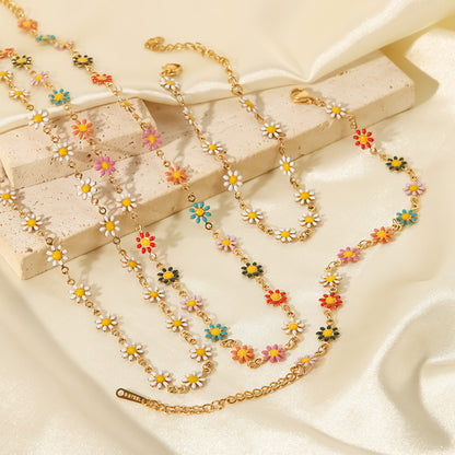 Colorful Daisy Chain Necklace Bracelet