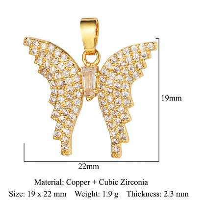 Copper zircon butterfly deer crystal pendant