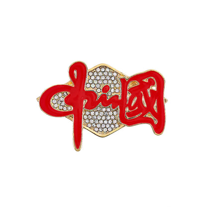 Chinese style love brooch