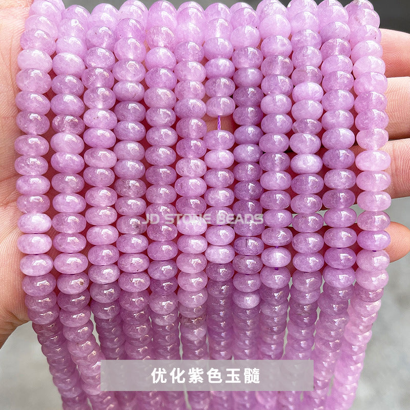 8 * 5Mm multi-colored chalcedony smooth abacus beads loose beads