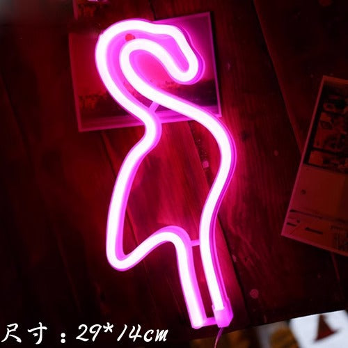 LED neon light arrangement small colored lights