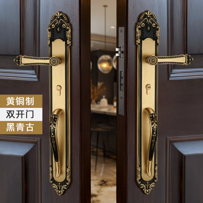 Chinese all-copper double-opening door lock