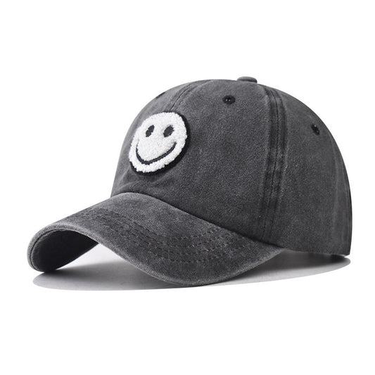 Washed Vintage Smiley Patch Baseball Cap