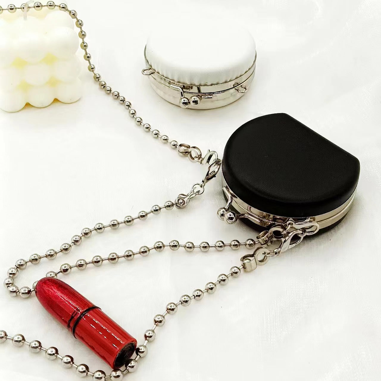 Metal mirror mini decorative bag