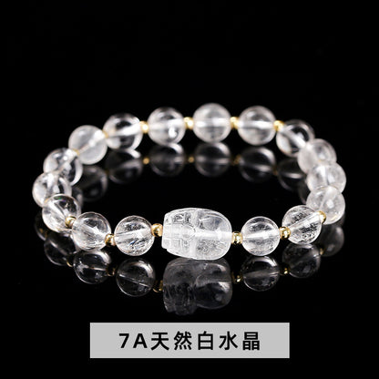 Natural powder crystal Pixiu bracelet.