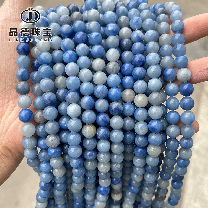 Natural blue Dongling jade round beads loose beads