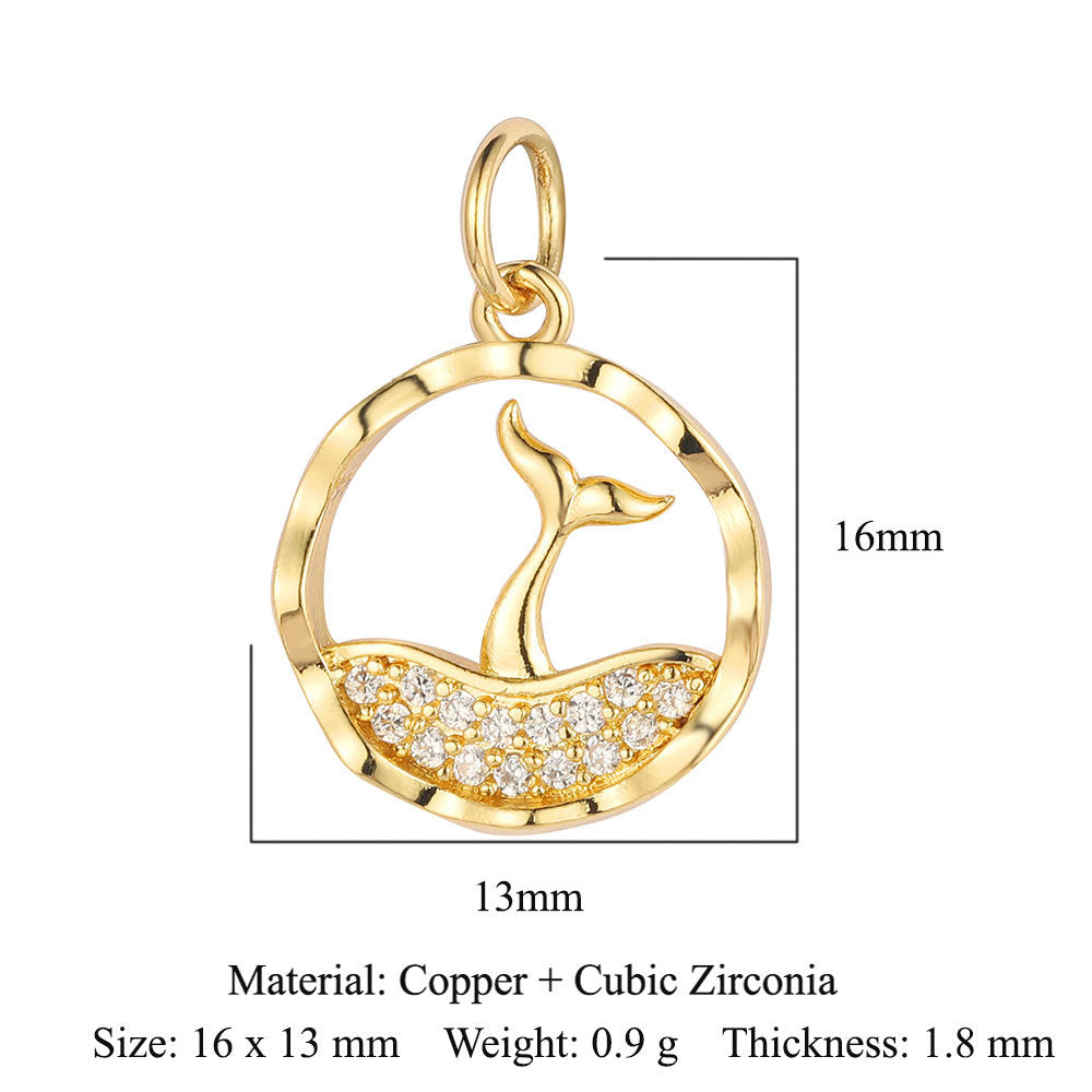 Cobra small fish copper zircon pendant.