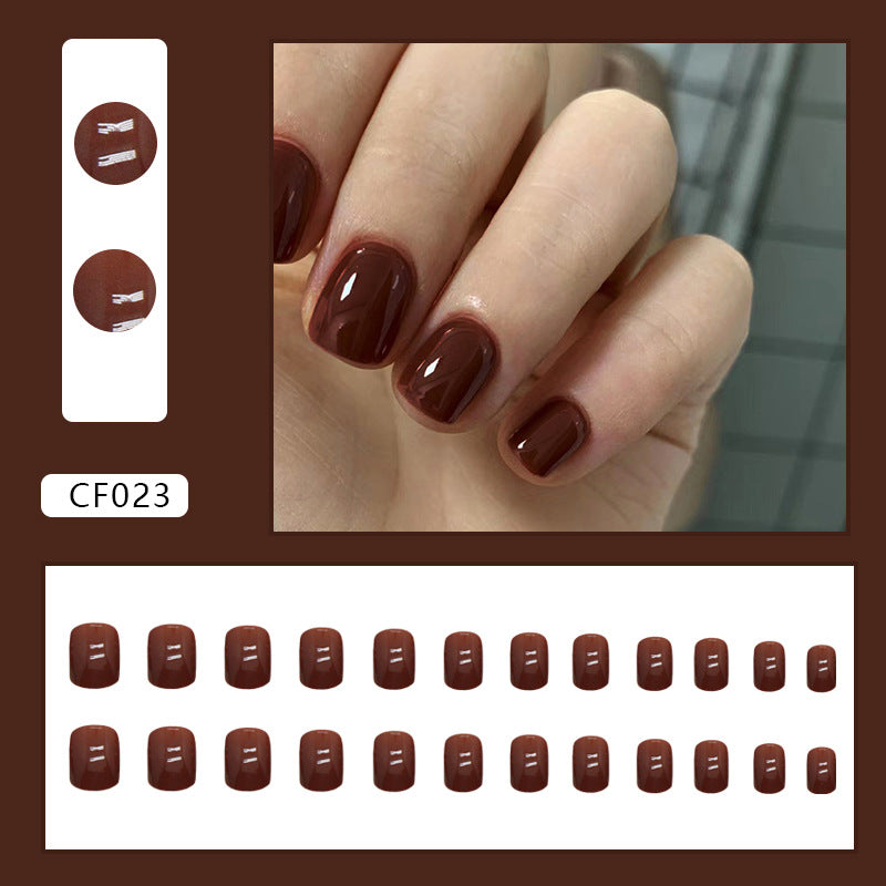 Red-Brown Fall/Winter Wearable Fake Nails