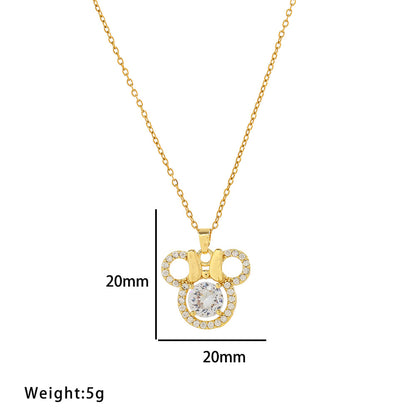 Butterfly Mickey Luxury Full Diamond Necklace Set