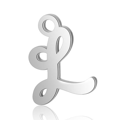 10 pcs/titanium steel full set of 26 English letter pendants