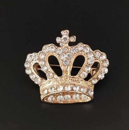 Flash Diamond Alloy Crown Brooch