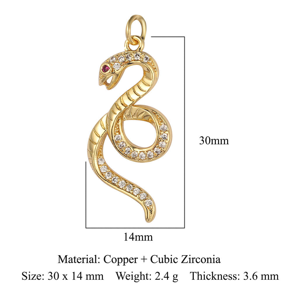 Butterfly Moon Rabbit Copper Zircon DIY Pendant