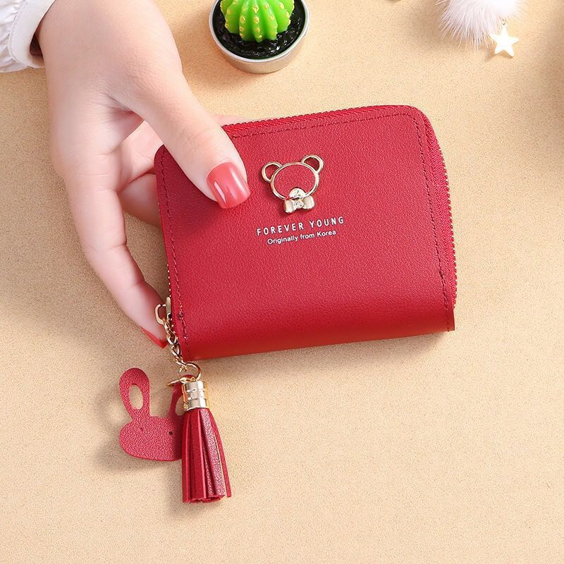 Wallet female short cute bear