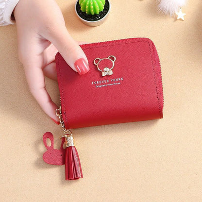 Wallet female short cute bear