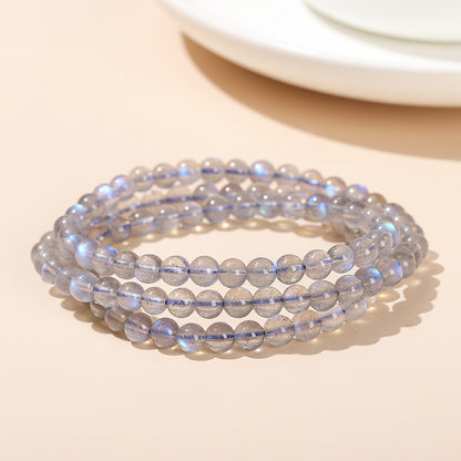 7A Natural Gray Moonlight 3 Circle Bracelet