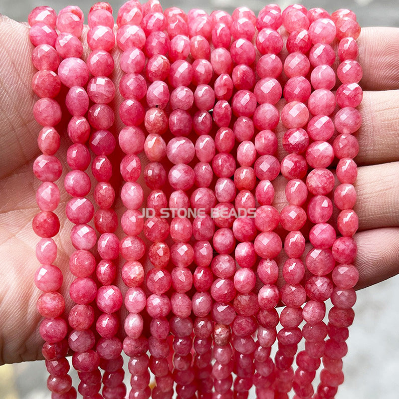 6 * 4Mm cut agate round cake-shaped loose bead facets