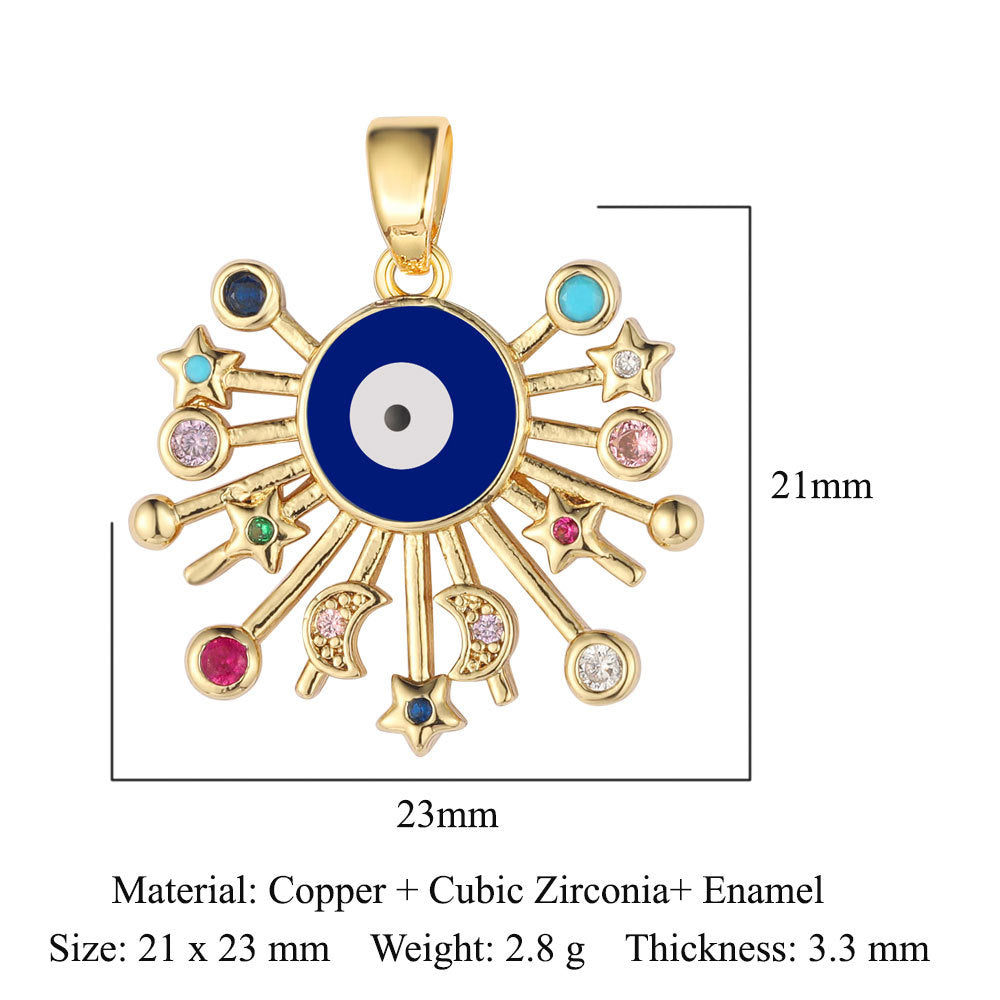 Butterfly Eye Sun Copper Zircon Pendant