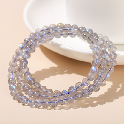 7A Natural Gray Moonlight 3 Circle Bracelet