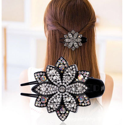 Side flower rhinestone ins headdress