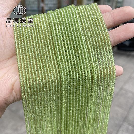 2 * 3Mm natural olivine cut abacus beads