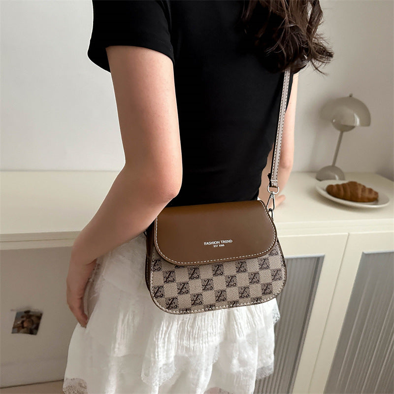 Letter texture small square bag shoulder messenger bag