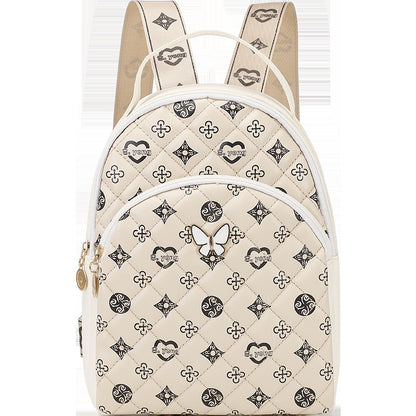 Premium Rhombus Printed Backpack