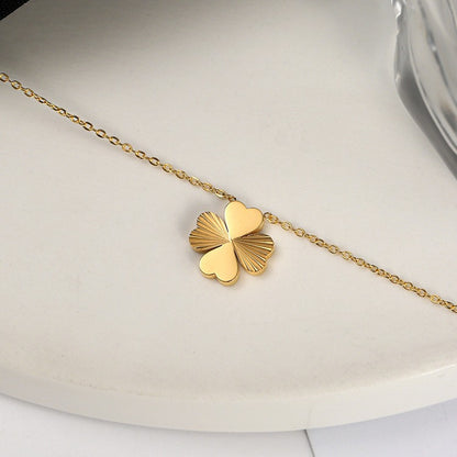 Four-leaf clover titanium steel necklace 1