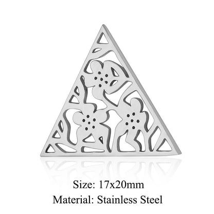 5 pcs/pack triangular titanium steel pendant with pattern