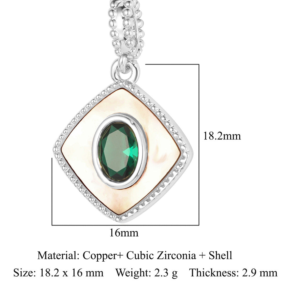 Shell Copper Zircon Necklace Pendant