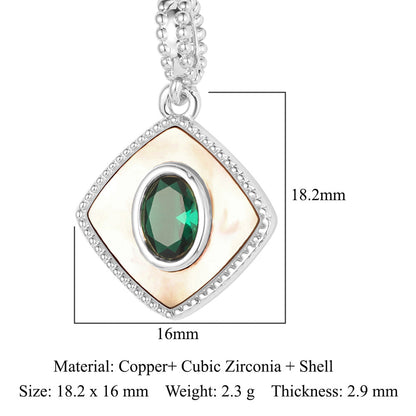 Shell Copper Zircon Necklace Pendant