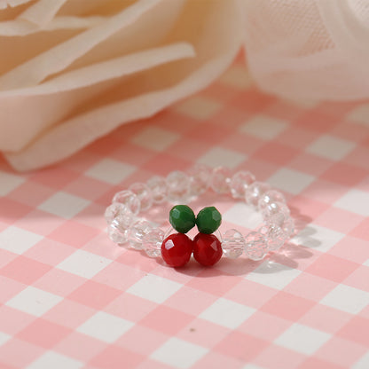 Anillo con diseño de cereza para mujer. 