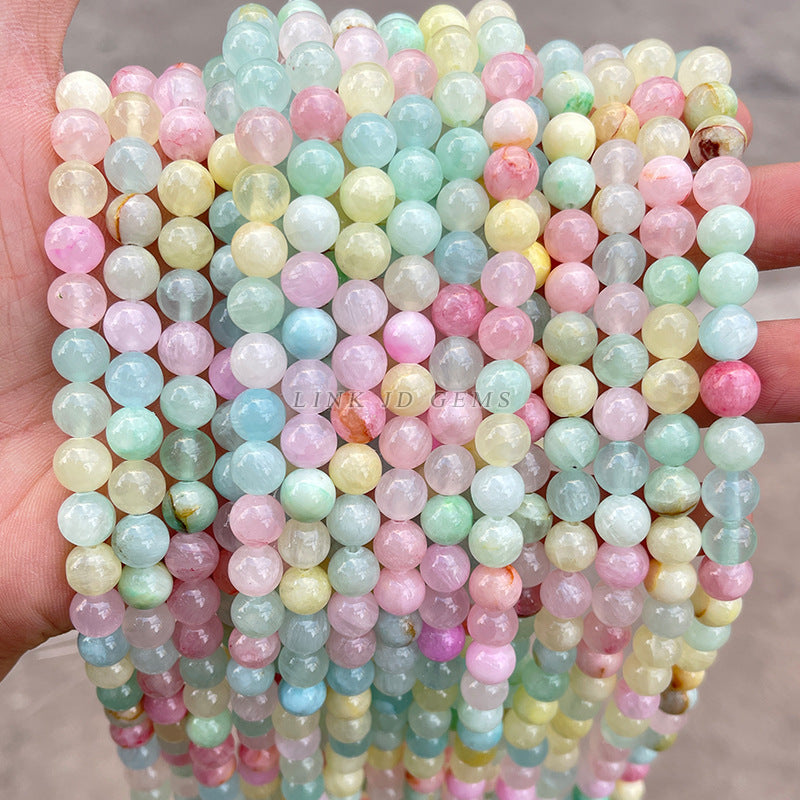 Chalcedony loose beads light blue jade round beads wholesale