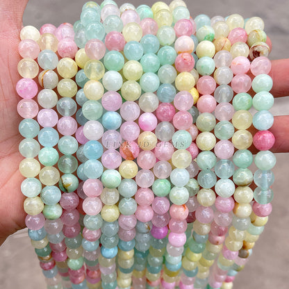 Chalcedony loose beads light blue jade round beads wholesale