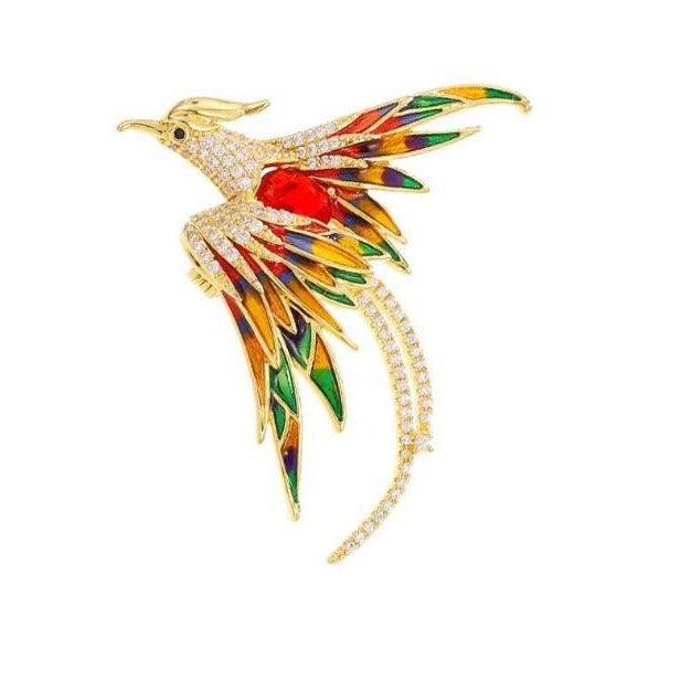 Reborn from Fire Phoenix Brooch