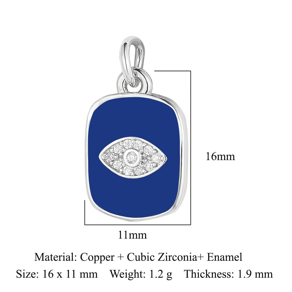 Dripping oil crown moon tag copper zircon pendant