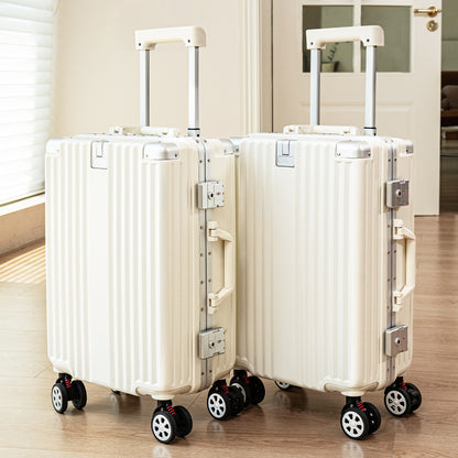 Aluminum frame suitcase 24 inch multi-function password trolley case