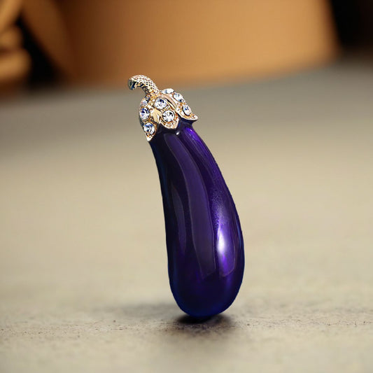 Purple dripping eggplant brooch