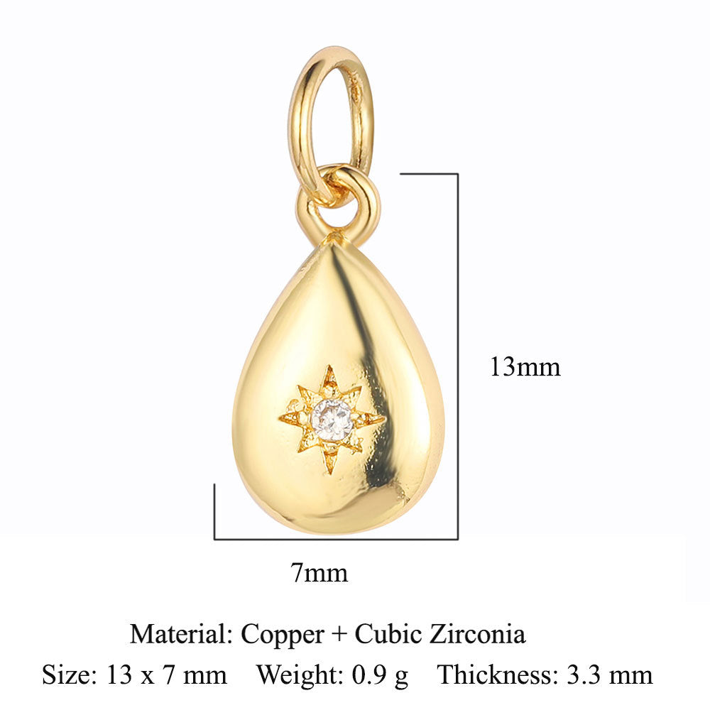 Copper zircon love pendant.