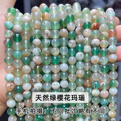 Multi-colored cherry blossom agate loose beads