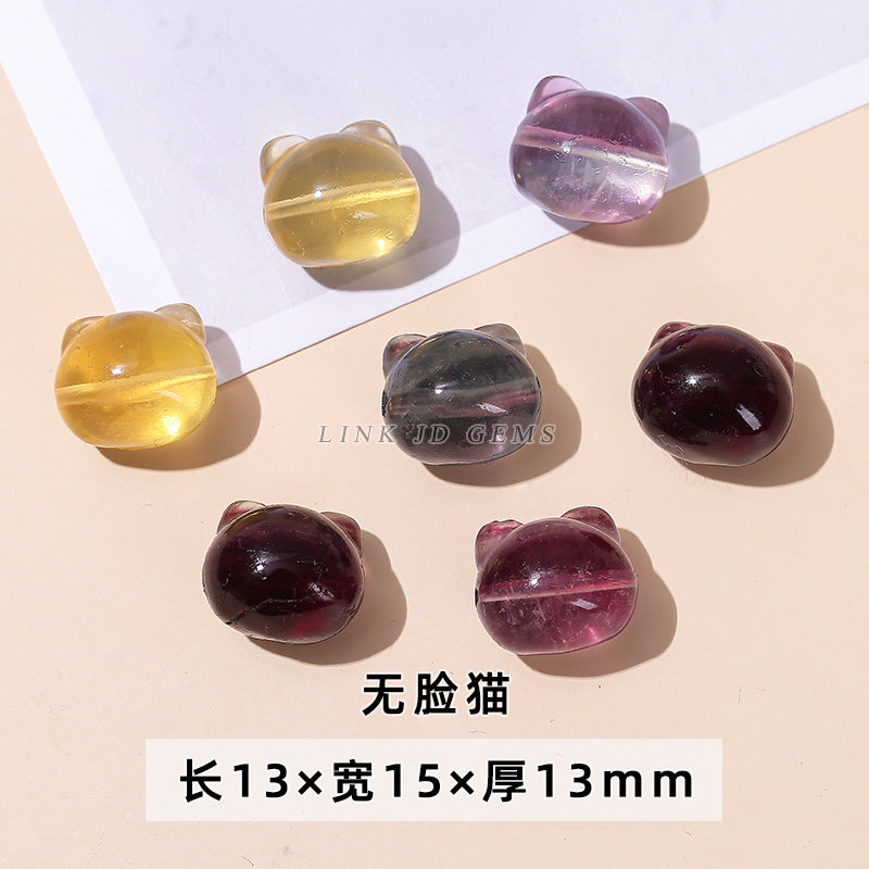 Natural color fluorite small carving