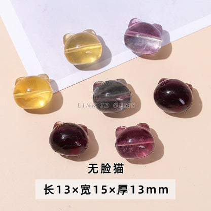 Natural color fluorite small carving