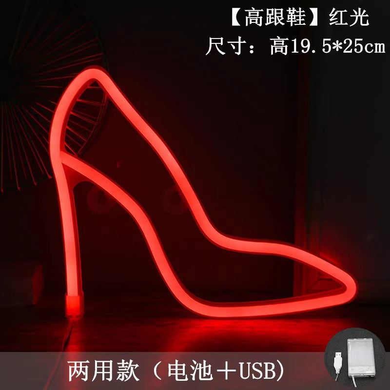 LED neon light arrangement small colored lights