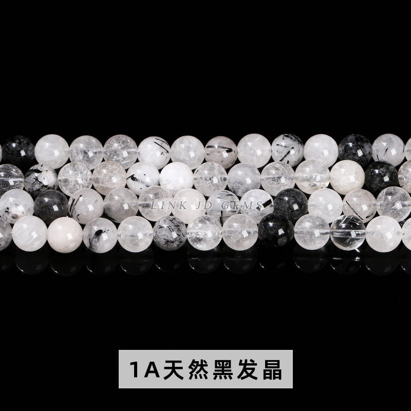 Natural crystal round beads white crystal strawberry crystal hair crystal loose beads