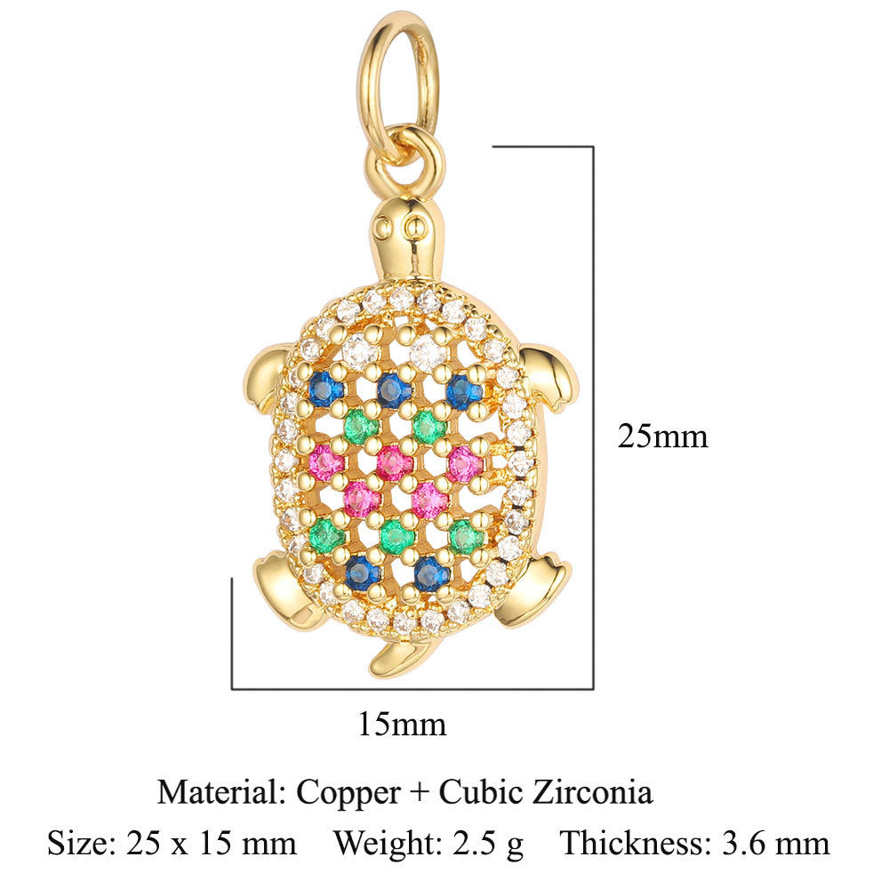 Colgante de collar con cruz de virgen de cobre y circonita 