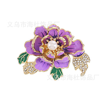 Pearl Peony National Style Brooch